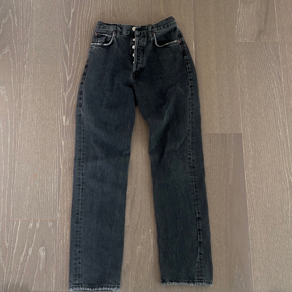 Agolde Black Straight Leg Jeans